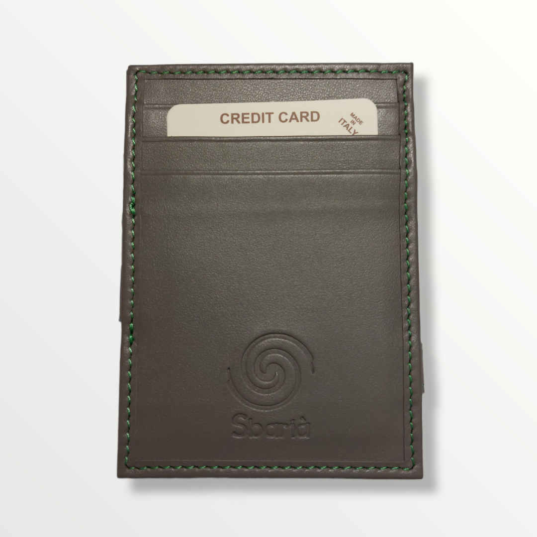 Portafoglio magico in vera pelle porta carte e banconote con protezione anti-Rfid - Sbarià 