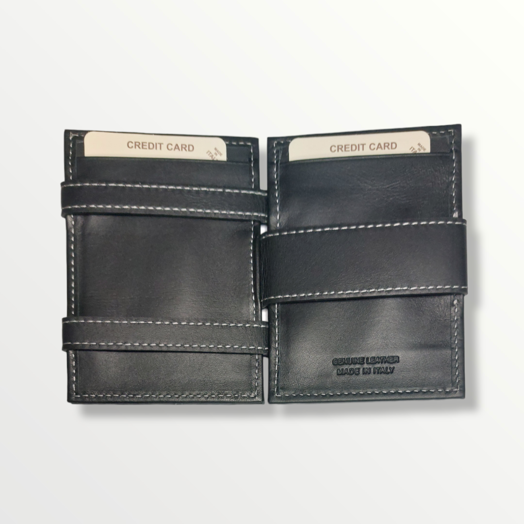 Portafoglio magico in vera pelle porta carte, porta monete e banconote con protezione anti-Rfid - Sbarià 