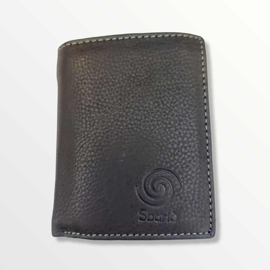 Portafoglio Compact in vera pelle con protezione anti-rfid - Sbarià 