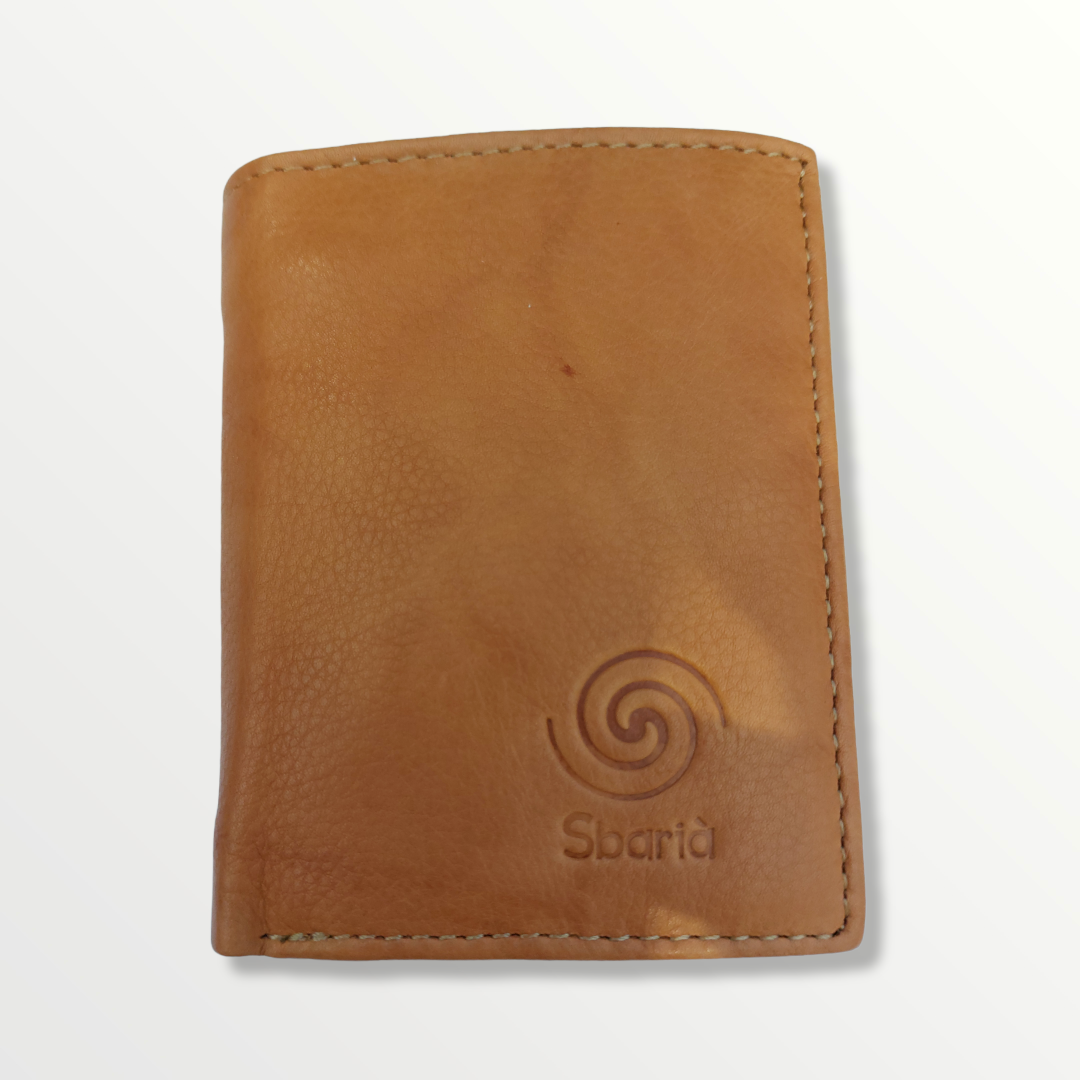 Portafoglio Compact in vera pelle con protezione anti-rfid - Sbarià 