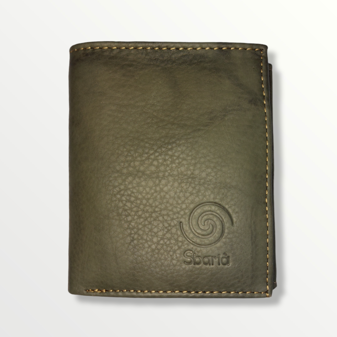 Portafoglio Compact in vera pelle con protezione anti-rfid - Sbarià 